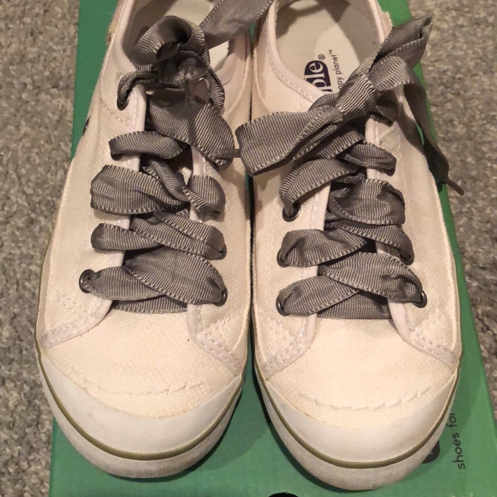 White canvas sneakers